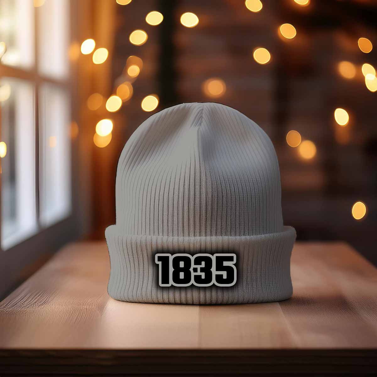 1835 Year Cuffed Beanie (Heather Grey)