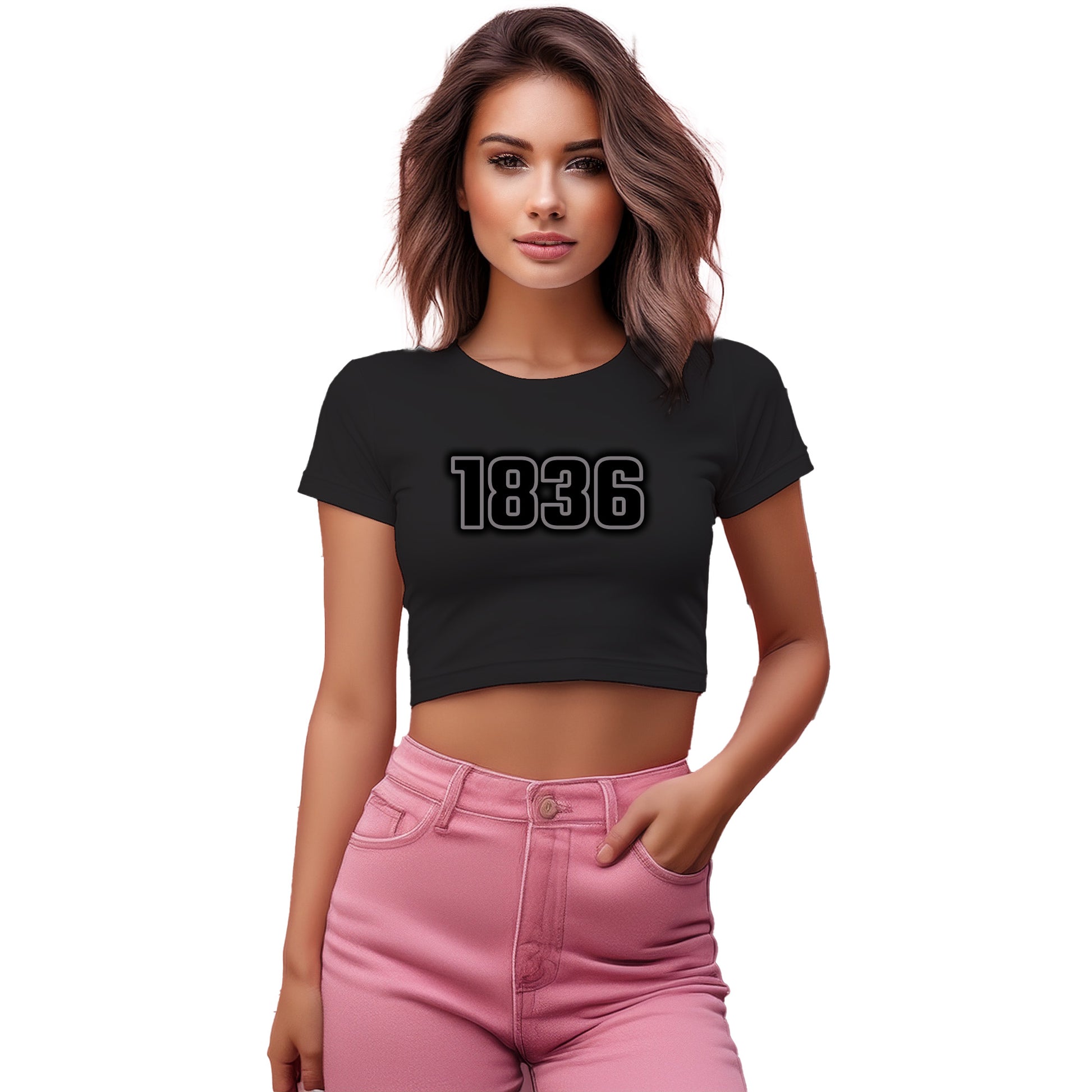 1836 Year Women Crop Top (Black)