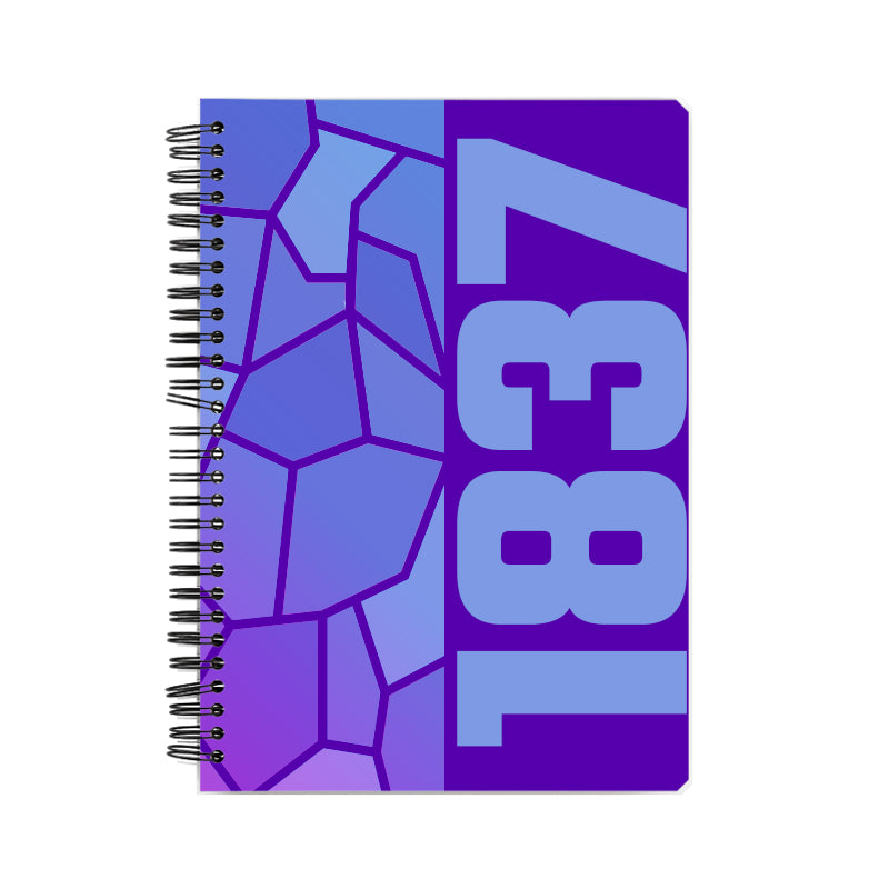 1837 Year Notebook (Purple, A5 Size, 100 Pages, Ruled)