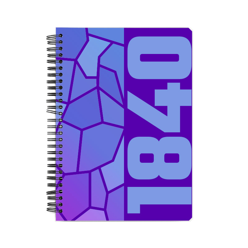 1840 Year Notebook (Purple, A5 Size, 100 Pages, Ruled)