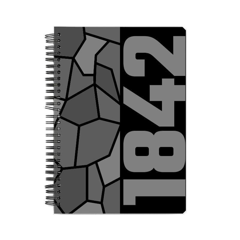 1842 Year Notebook (Black, A5 Size, 100 Pages, Ruled)