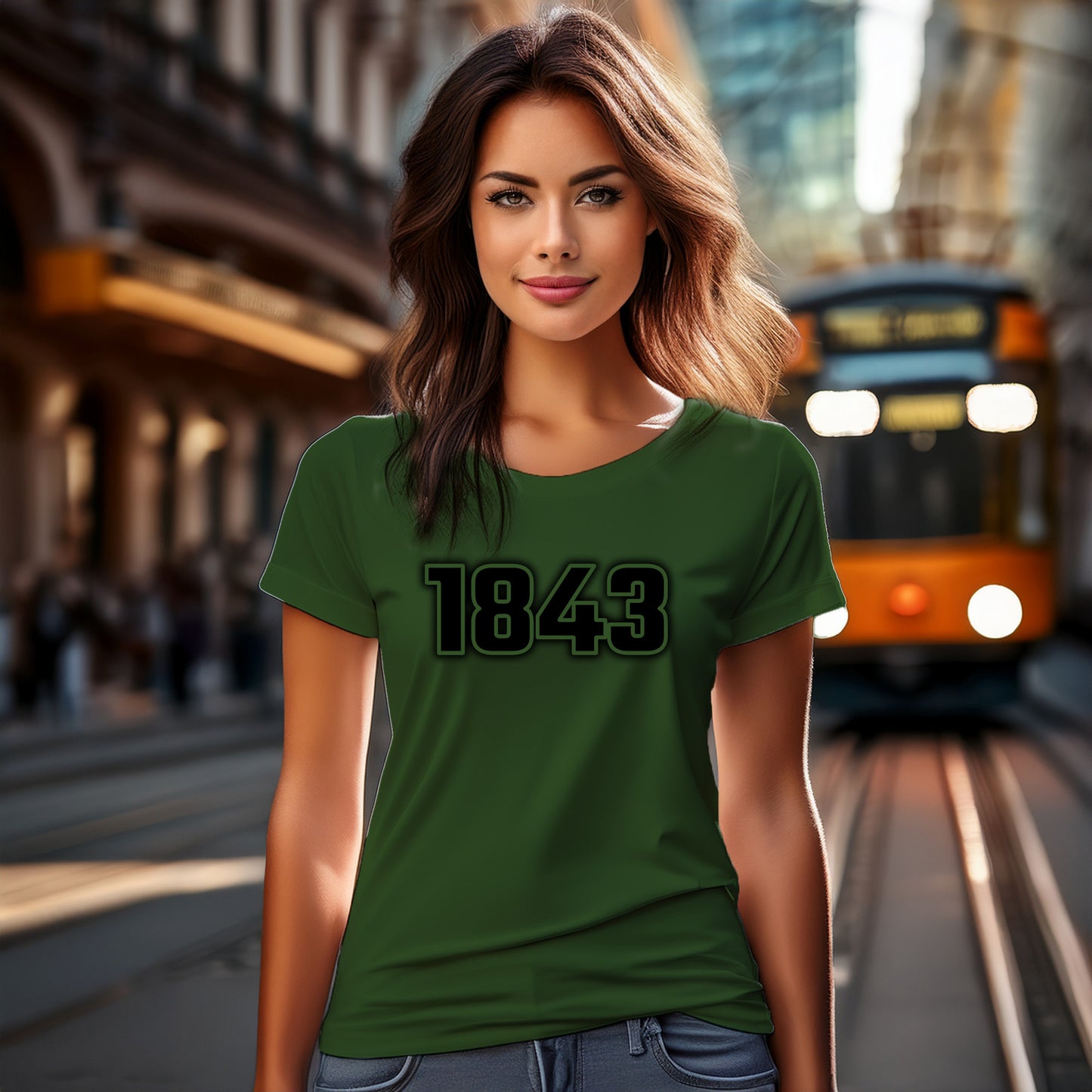 1843 Year Women T-Shirt (Olive Green)