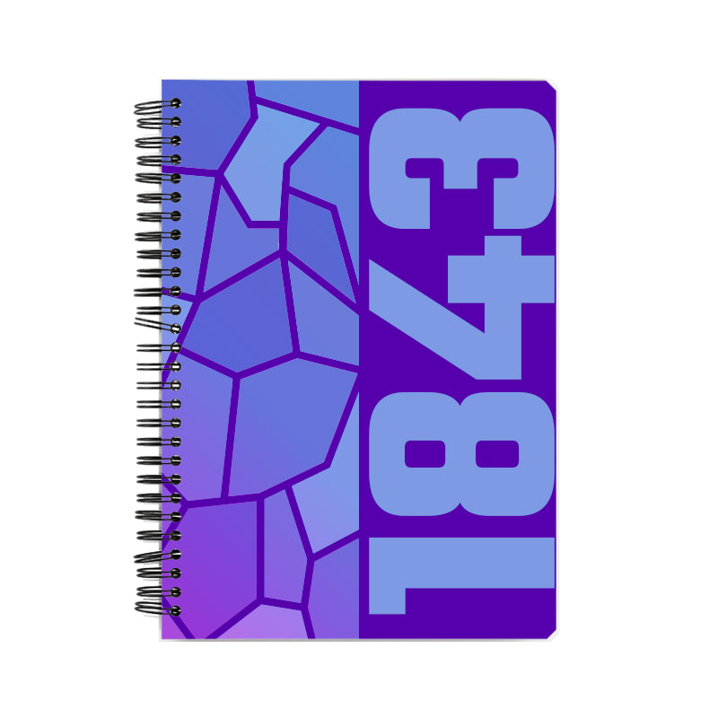 1843 Year Notebook (Purple, A5 Size, 100 Pages, Ruled)