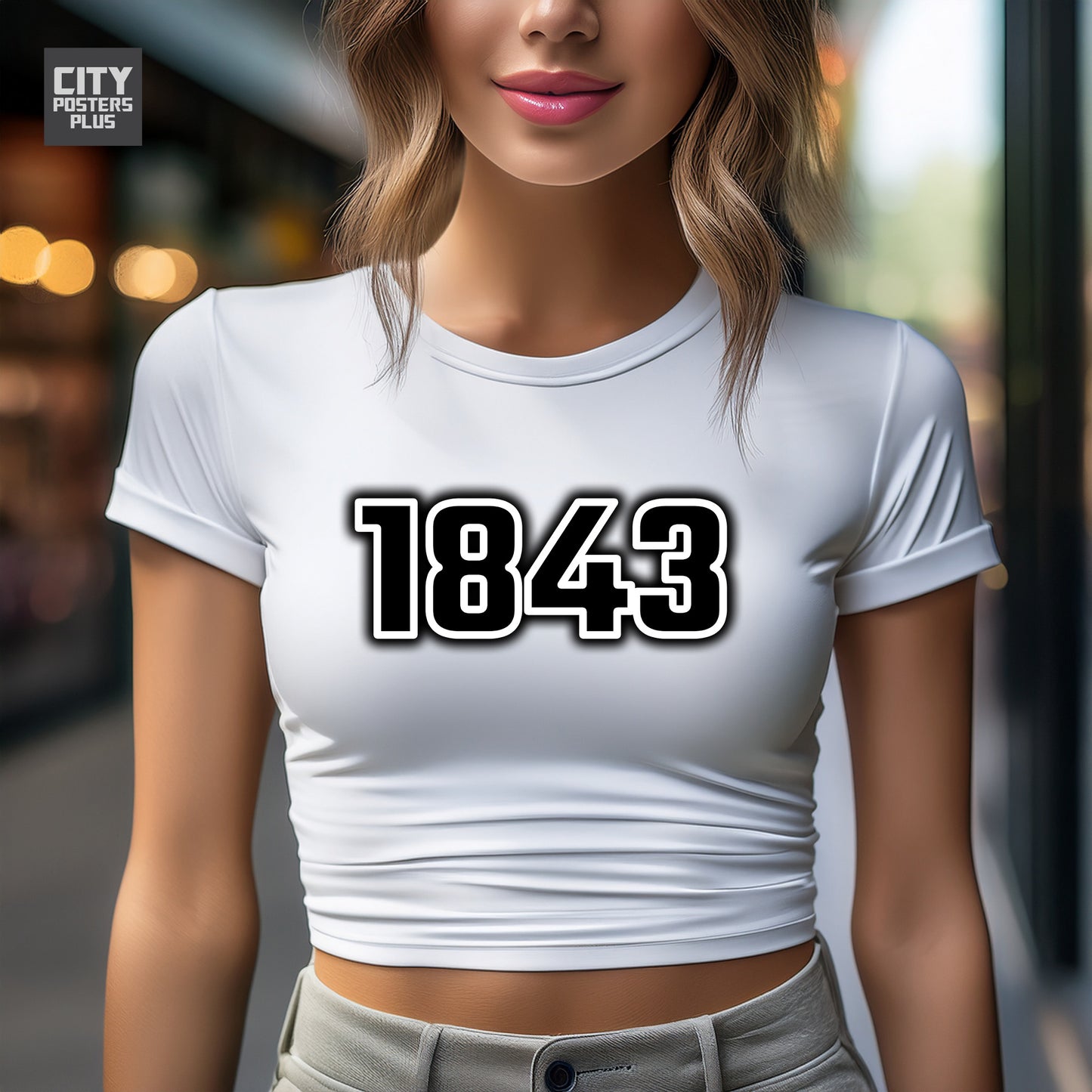 1843 Year Women Crop Top (White)