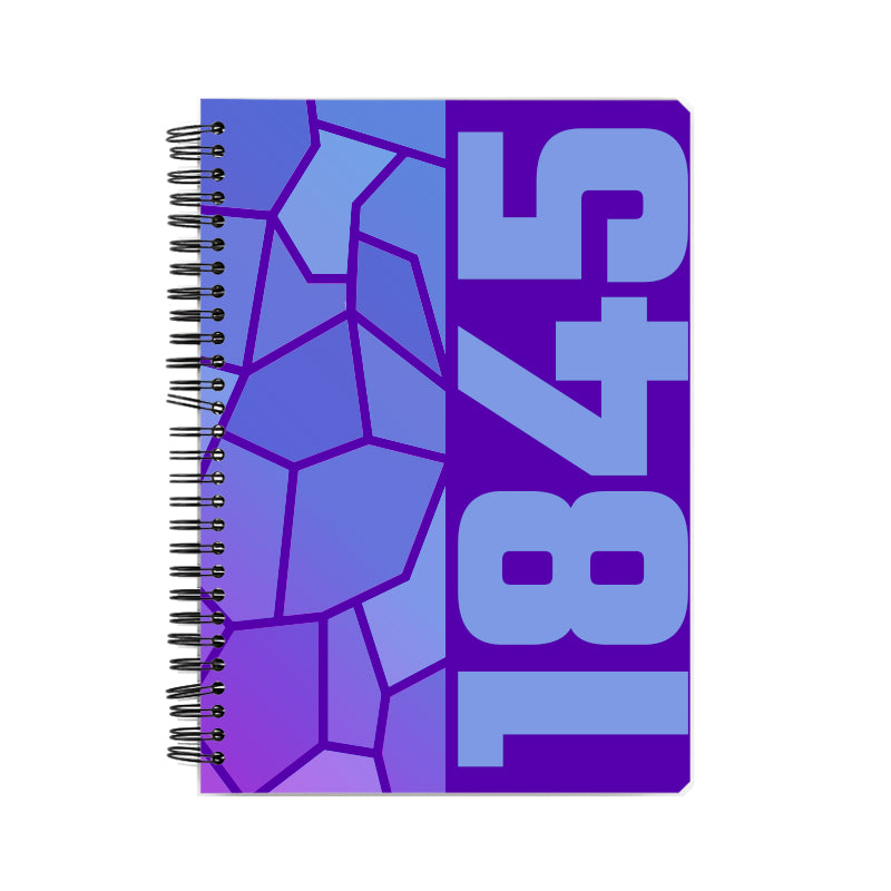 1845 Year Notebook (Purple, A5 Size, 100 Pages, Ruled)