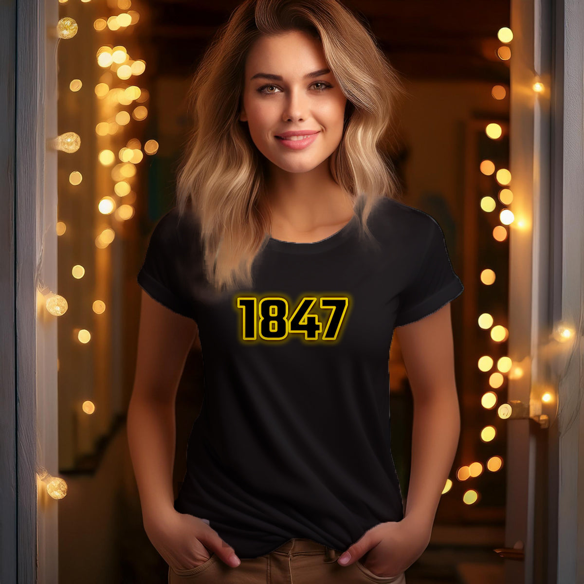 1847 Year Women T-Shirt (Black)