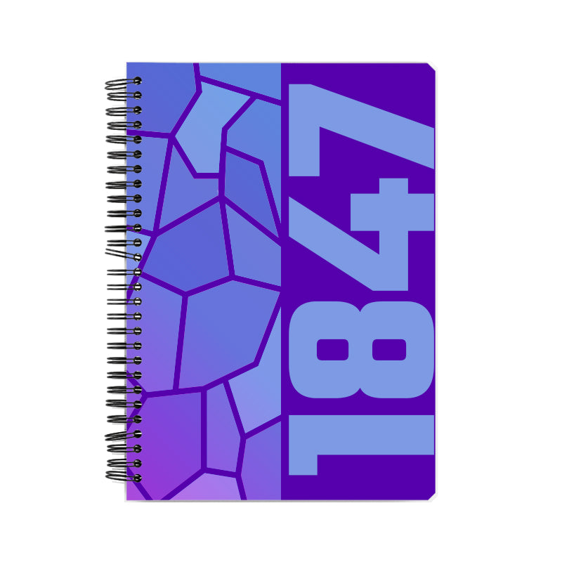 1847 Year Notebook (Purple, A5 Size, 100 Pages, Ruled)