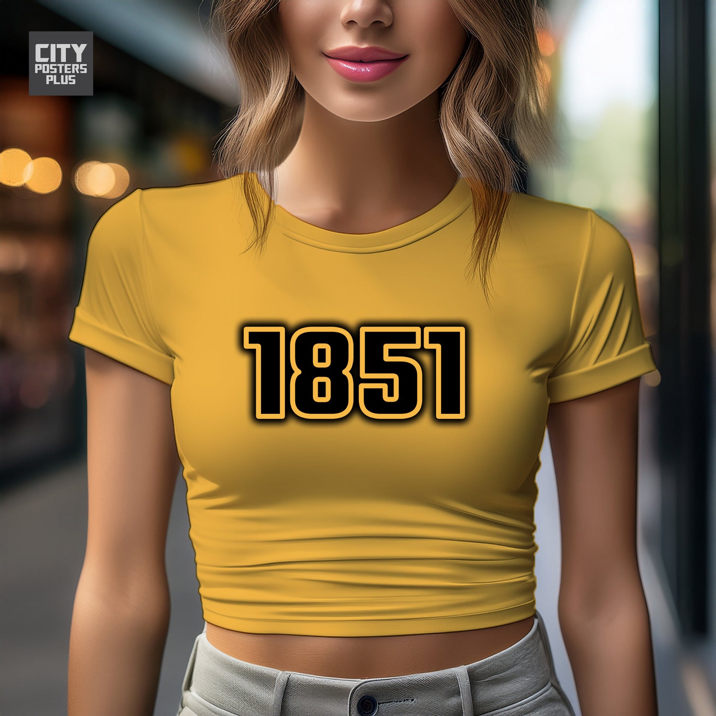 1851 Year Women Crop Top (Golden Yellow)