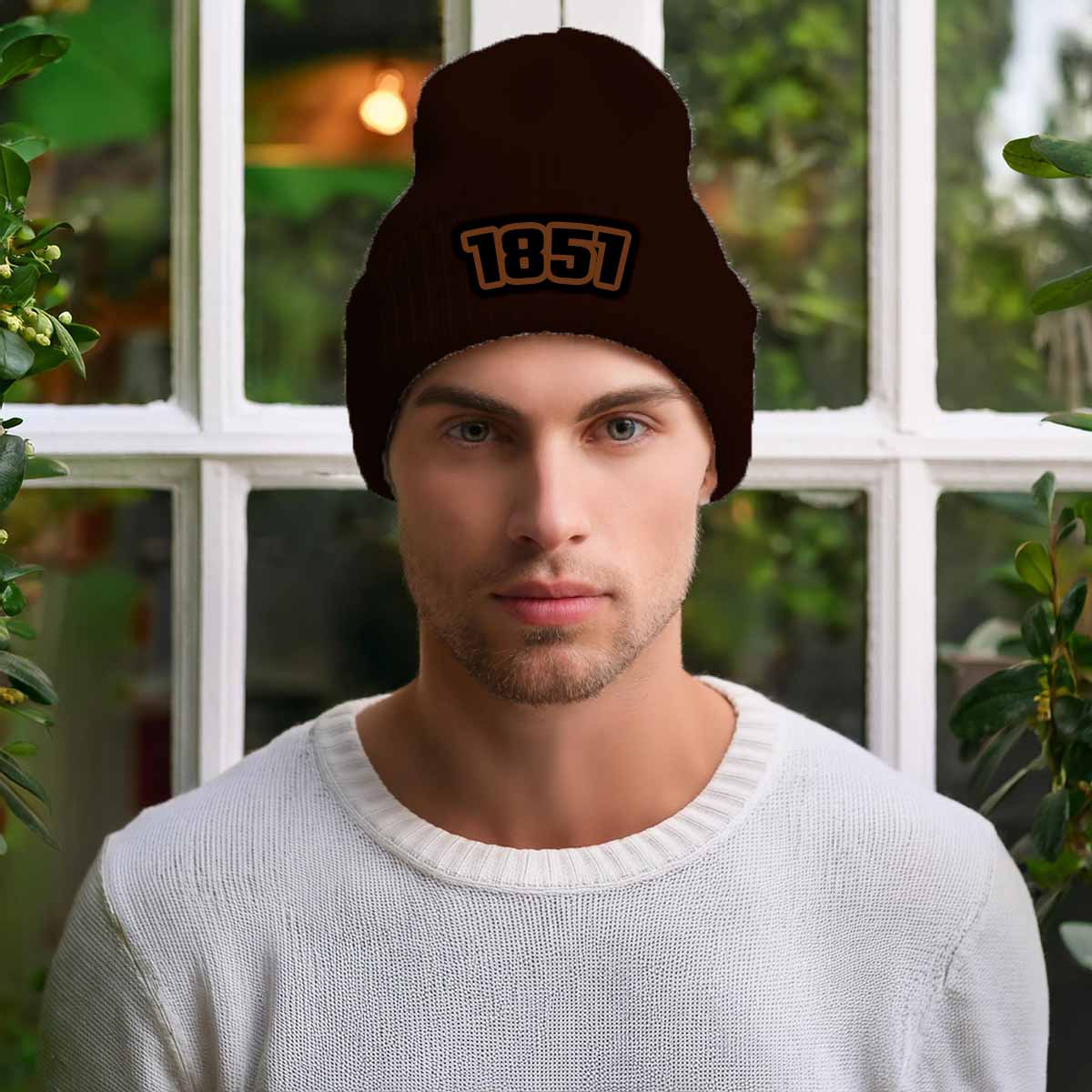 1851 Year Cuffed Beanie (Brown)