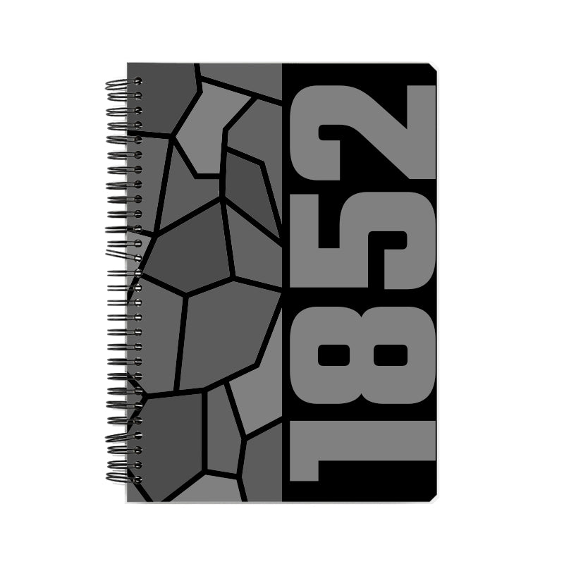 1852 Year Notebook (Black, A5 Size, 100 Pages, Ruled)