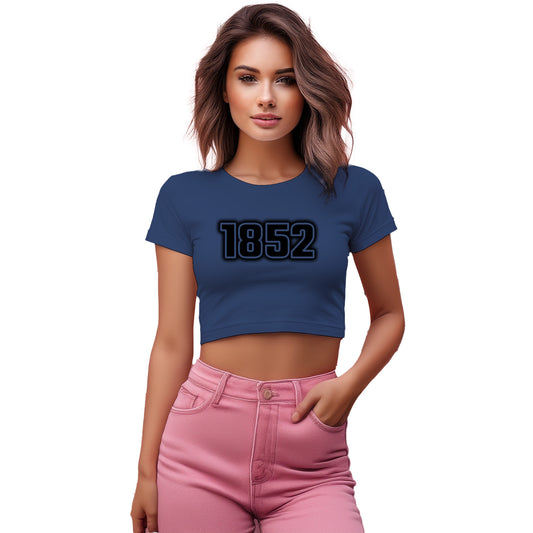 1852 Year Women Crop Top (Navy Blue)