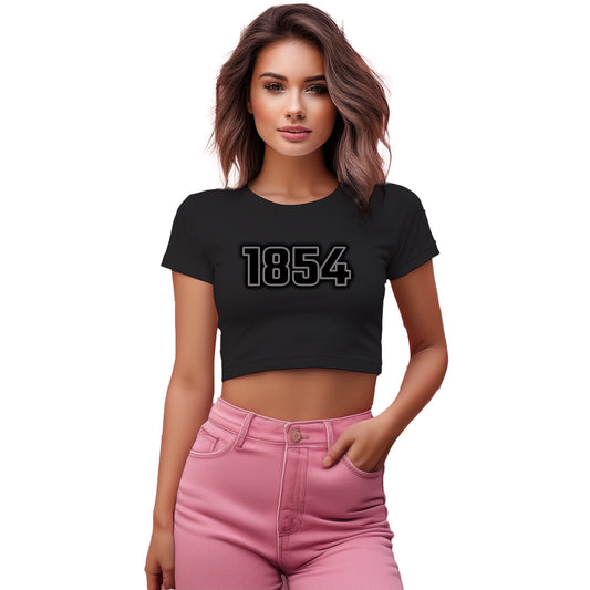 1854 Year Women Crop Top (Black)