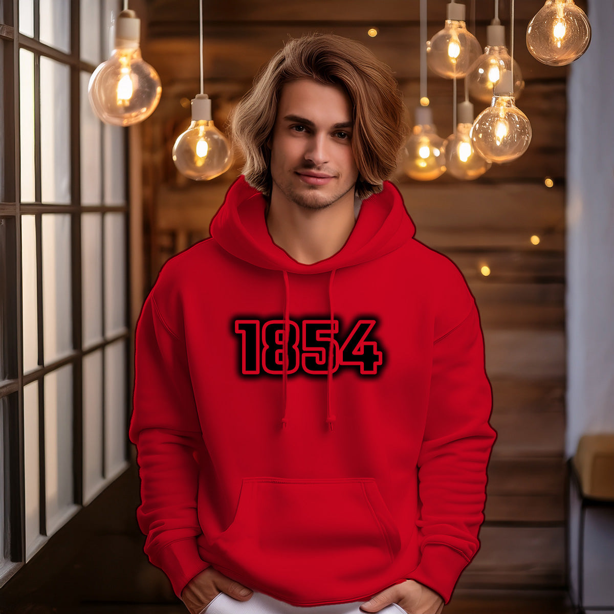 1854 Year Men Unisex Hoodie (Red)