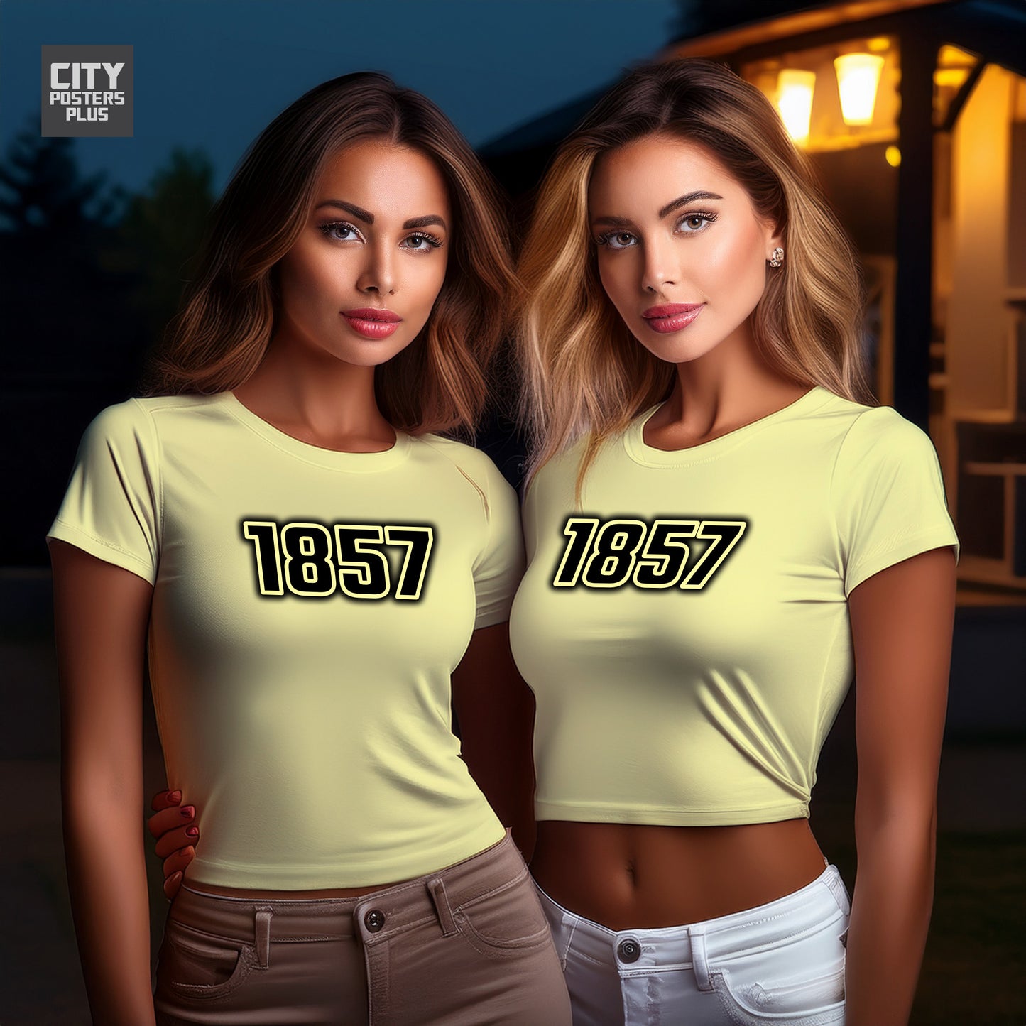 1857 Year Women Crop Top (Butter Yellow)