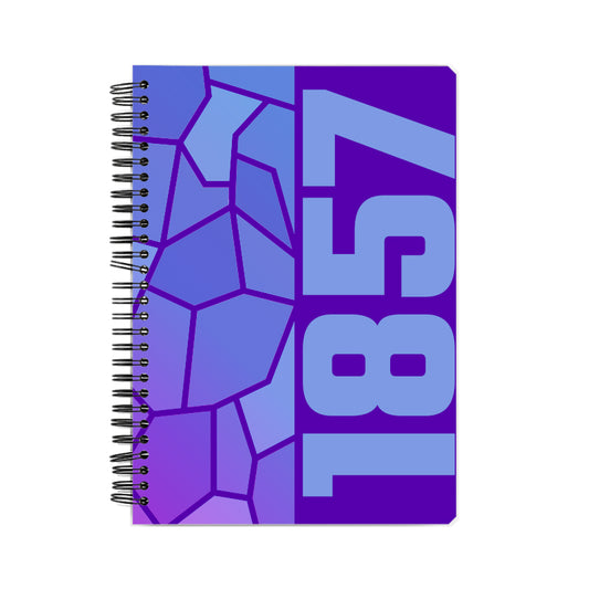 1857 Year Notebook (Purple, A5 Size, 100 Pages, Ruled)