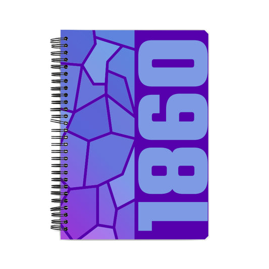 1860 Year Notebook (Purple, A5 Size, 100 Pages, Ruled)