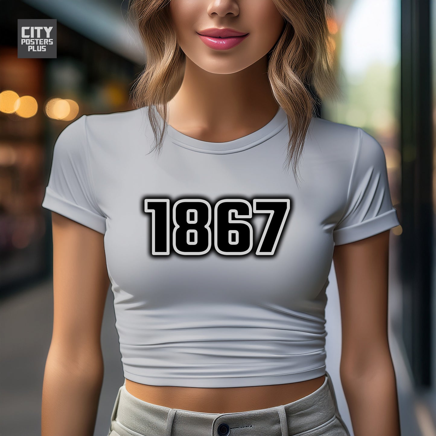 1867 Year Women Crop Top (Melange Grey)