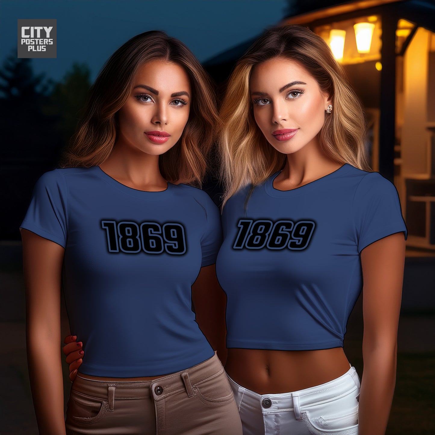 1869 Year Women Crop Top (Navy Blue)