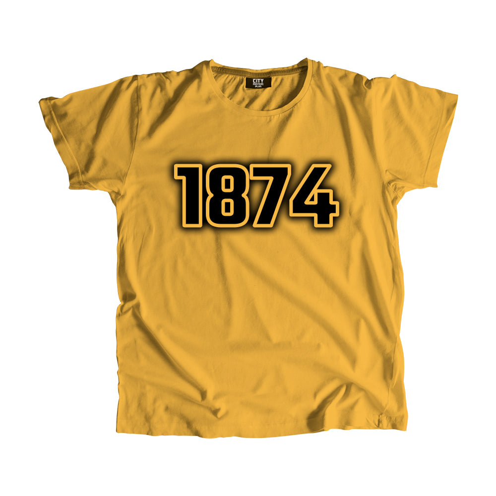 1874 Year Men Unisex T-Shirt (Golden Yellow)