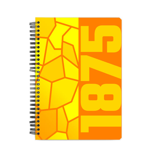 1875 Year Notebook (Orange, A5 Size, 100 Pages, Ruled)