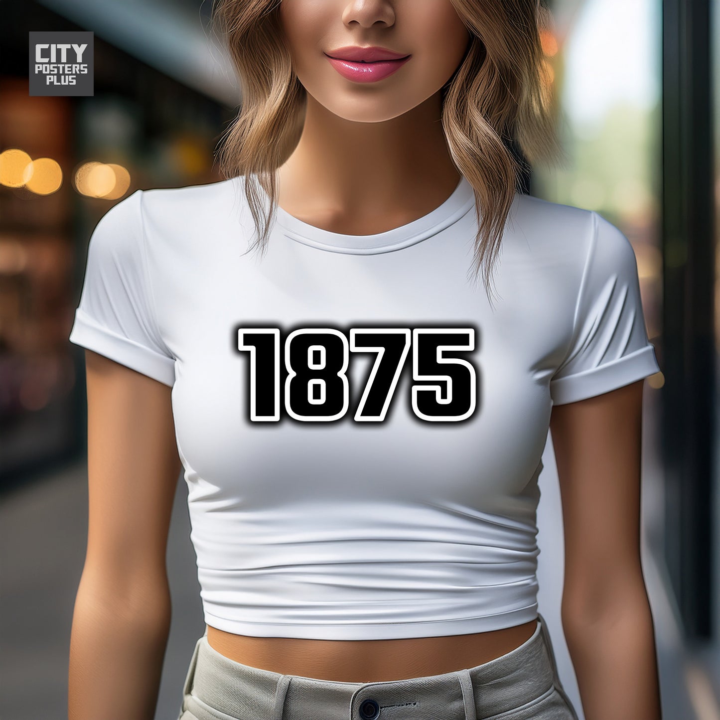 1875 Year Women Crop Top (White)