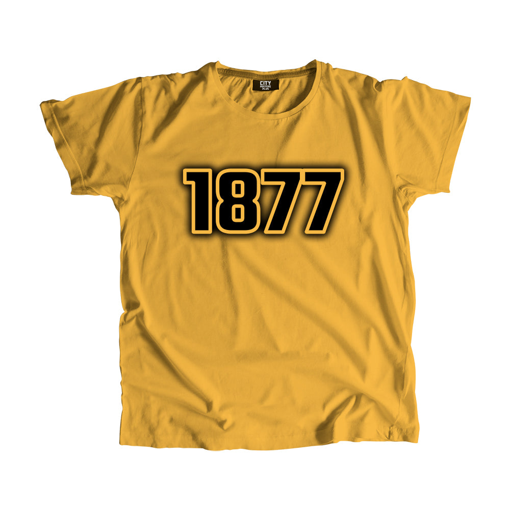 1877 Year Men Unisex T-Shirt (Golden Yellow)