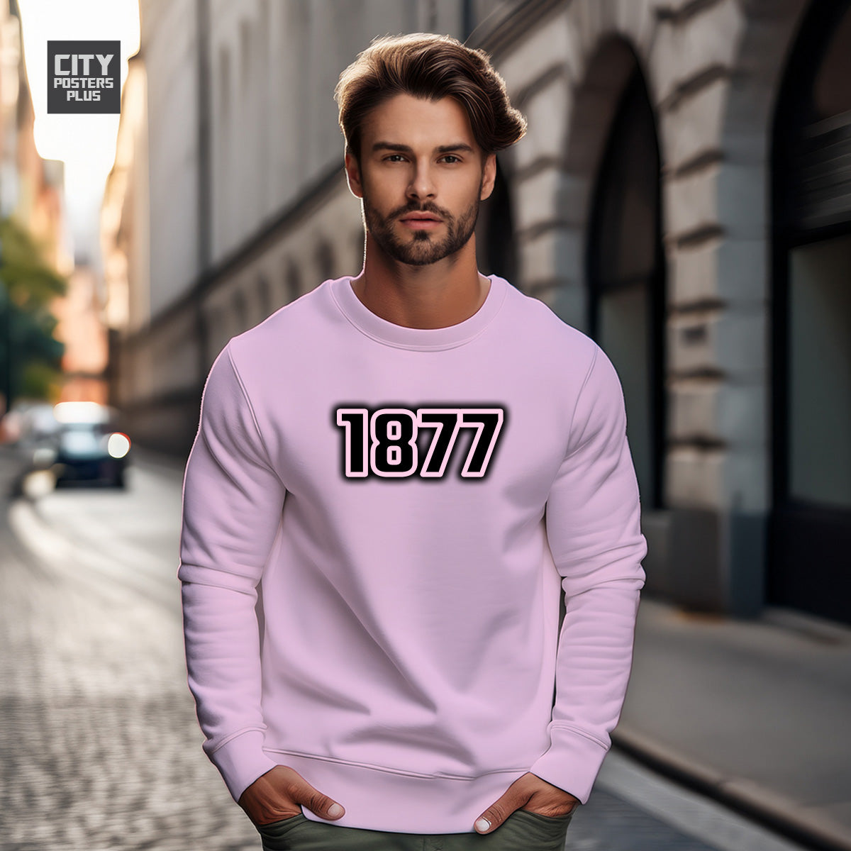 1877 Year Men Unisex Sweatshirt (Light Pink)