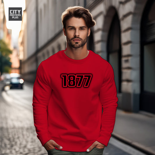 1877 Year Men Unisex Sweatshirt (Red)
