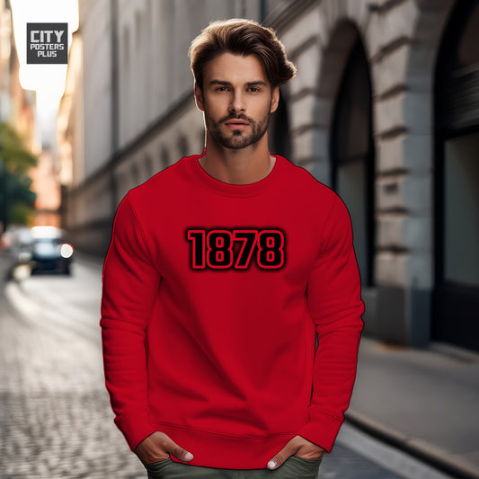1878 Year Men Unisex Sweatshirt (Red)