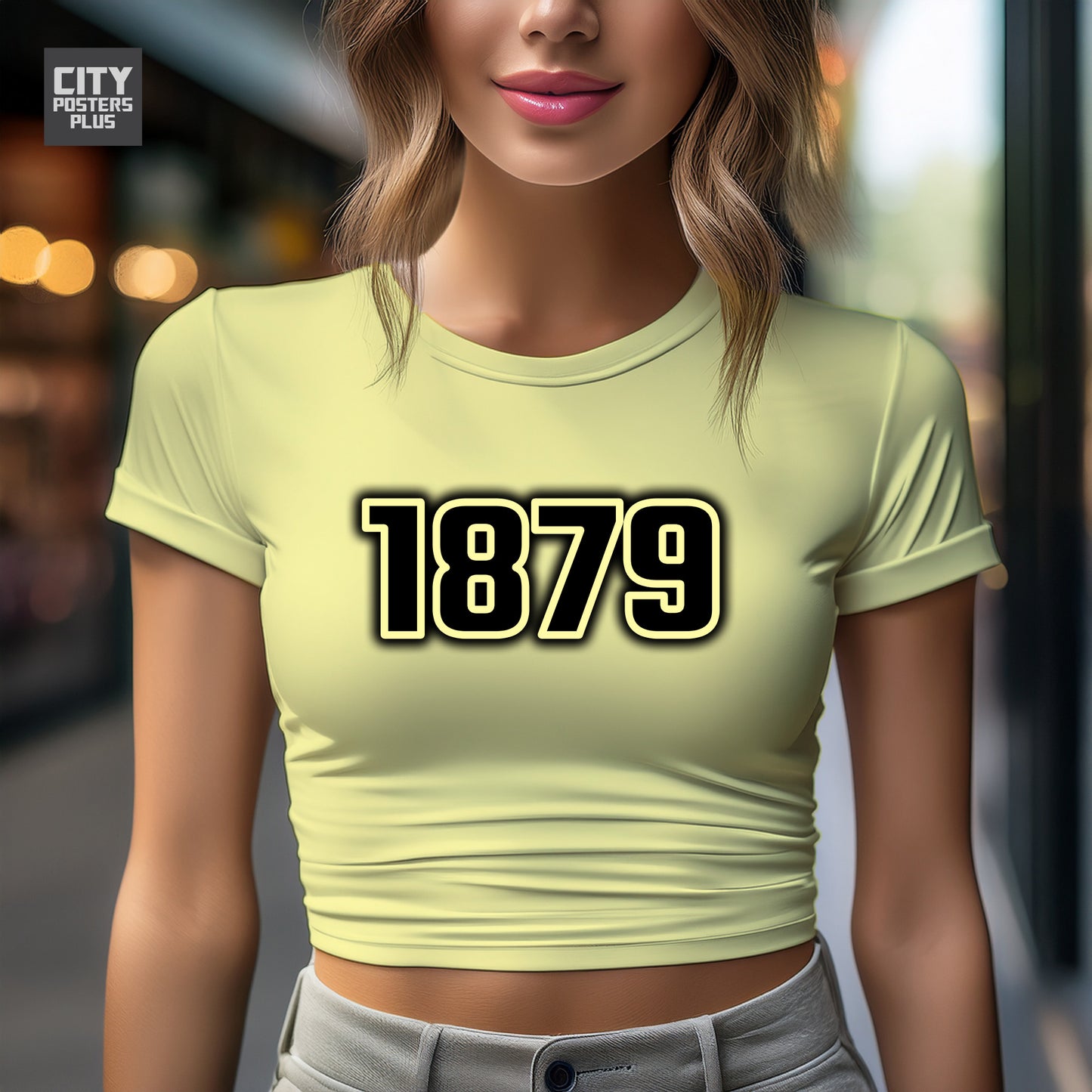 1879 Year Women Crop Top (Butter Yellow)