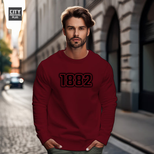 1882 Year Men Unisex Sweatshirt (Maroon)