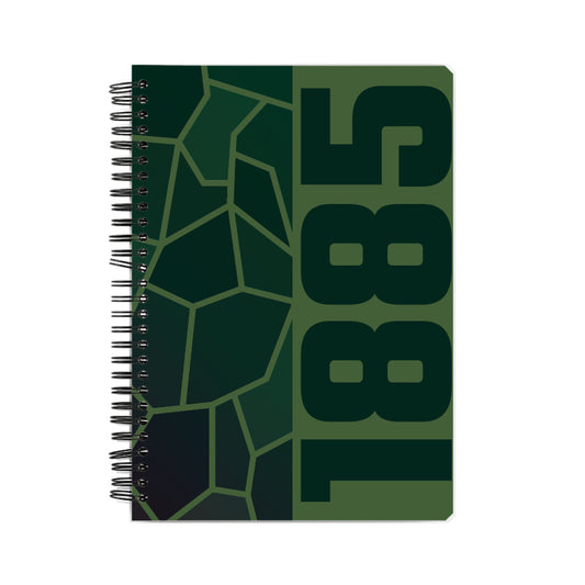 1885 Year Notebook (Olive Green, A5 Size, 100 Pages, Ruled)