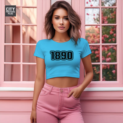 1890 Women Crop Top | Vintage Birth Year Shirt | City Posters Plus