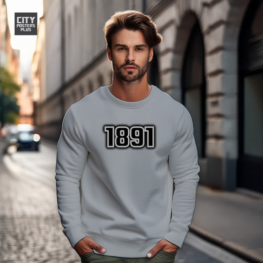1891 Year Men Unisex Sweatshirt (Melange Grey)