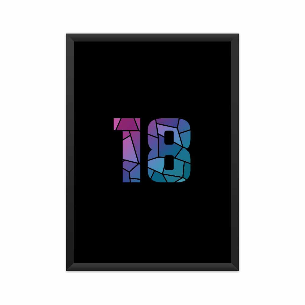 18 Number Framed Poster