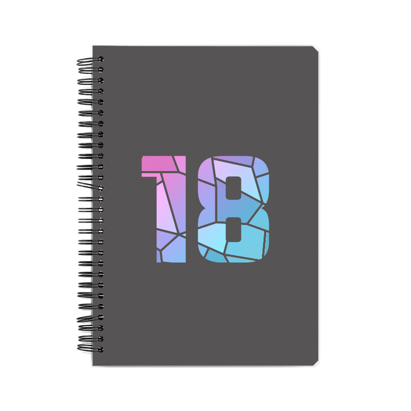 18 Number Notebook (Charcoal Grey, A5 Size, 100 Pages, Ruled, 6 Pack)