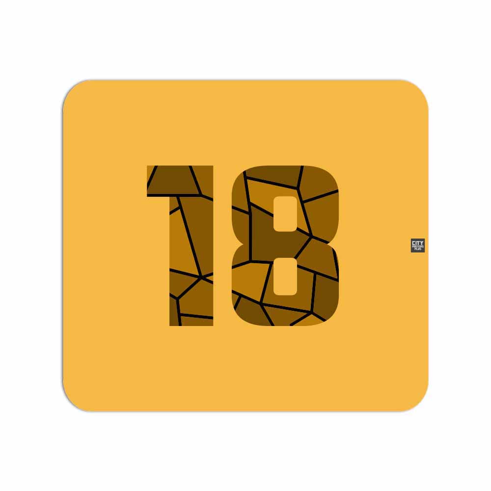 18 Number Mousepad (Golden Yellow)
