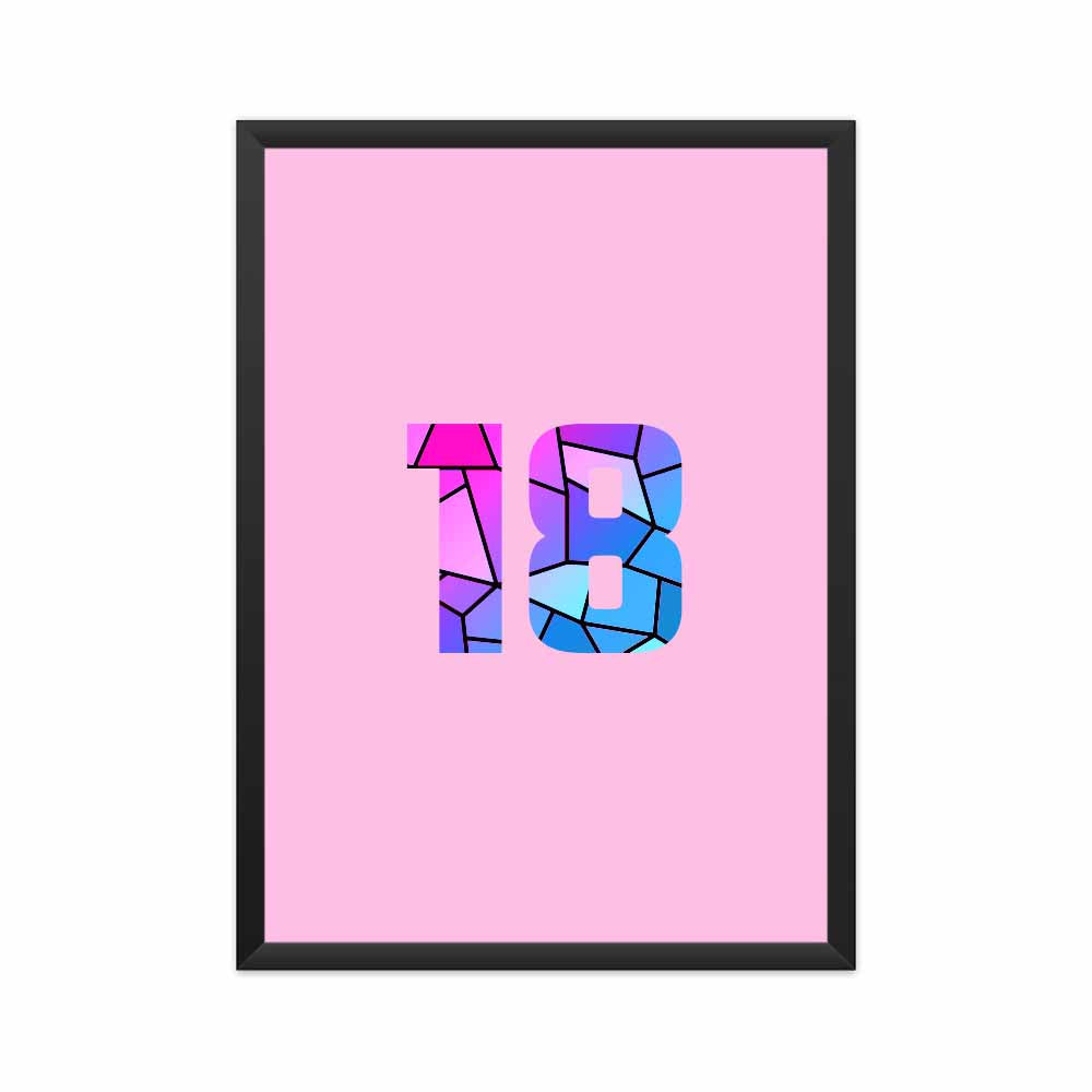 18 Number Framed Poster