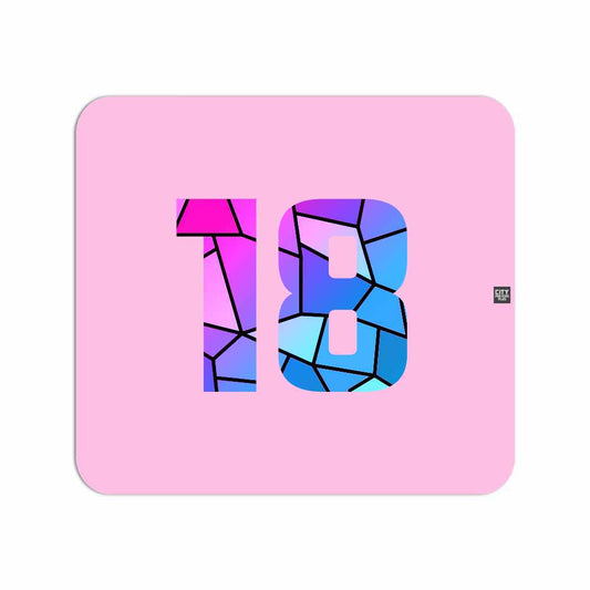 18 Number Mousepad (Light Pink)