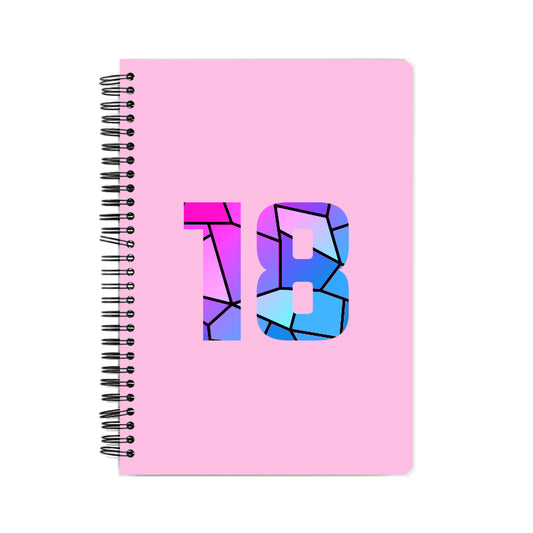 18 Number Notebook (Light Pink, A5 Size, 100 Pages, Ruled, 6 Pack)