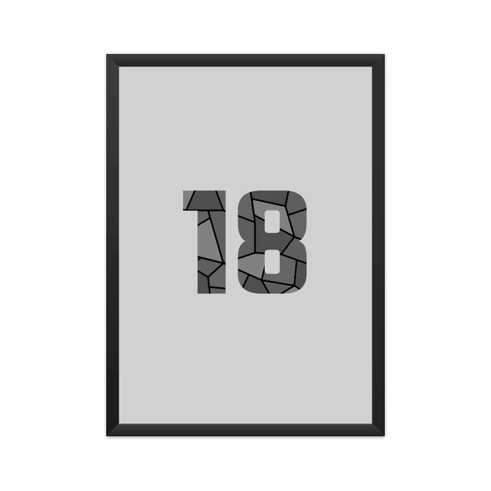 18 Number Framed Poster