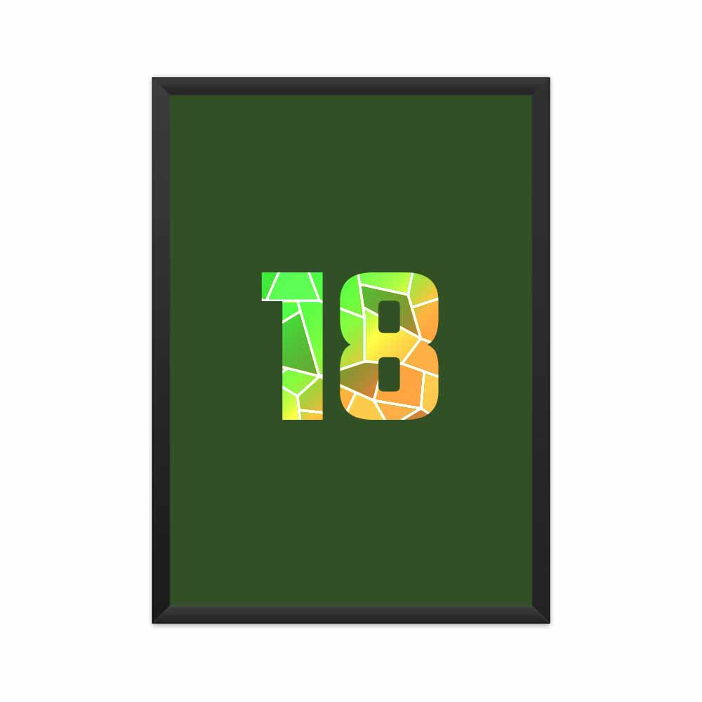 18 Number Framed Poster