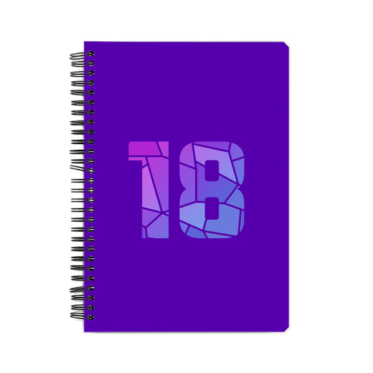 18 Number Notebook (Purple, A5 Size, 100 Pages, Ruled, 6 Pack)