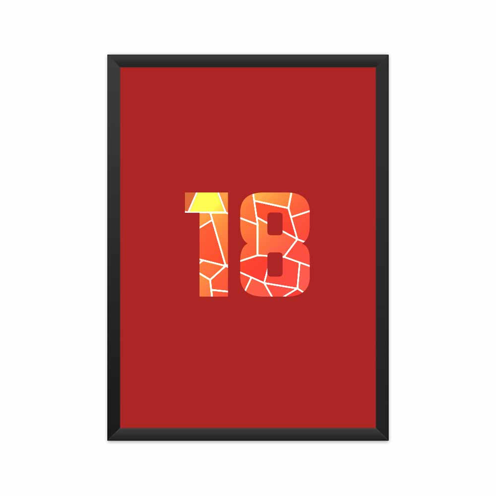 18 Number Framed Poster