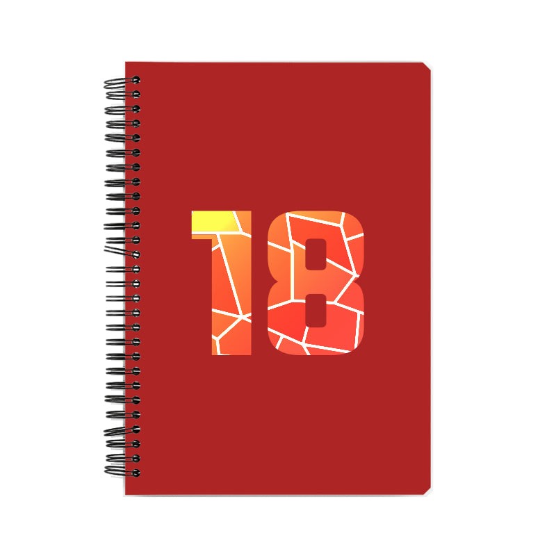 18 Number Notebook (Red, A5 Size, 100 Pages, Ruled, 6 Pack)