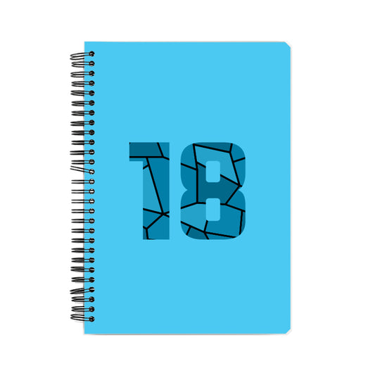 18 Number Notebook (Sky Blue, A5 Size, 100 Pages, Ruled, 6 Pack)