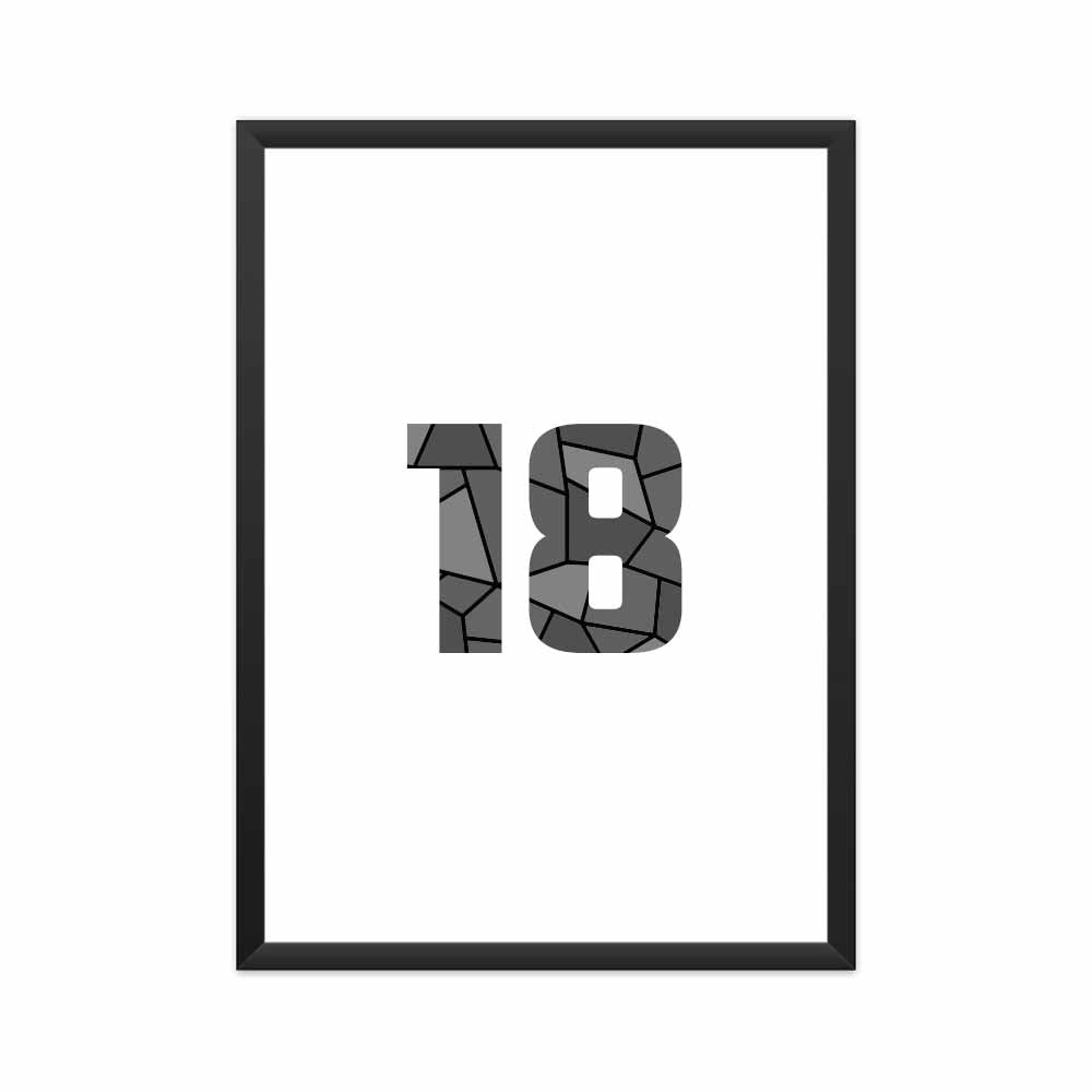 18 Number Framed Poster