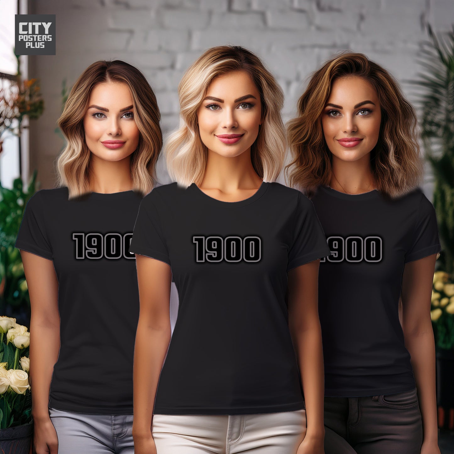 1900 Year Women T-Shirt (Black)