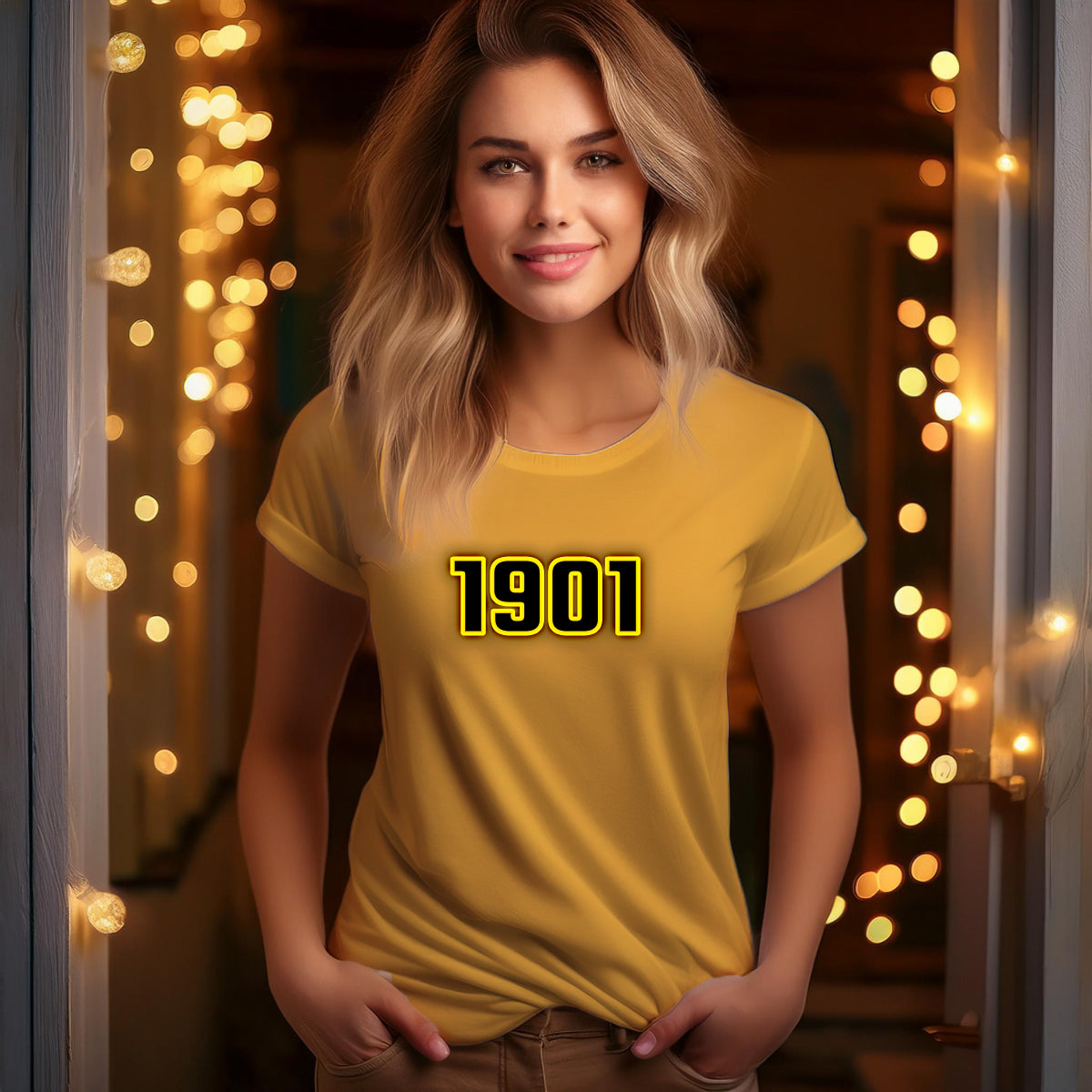 1901 Year Women T-Shirt (Golden Yellow)