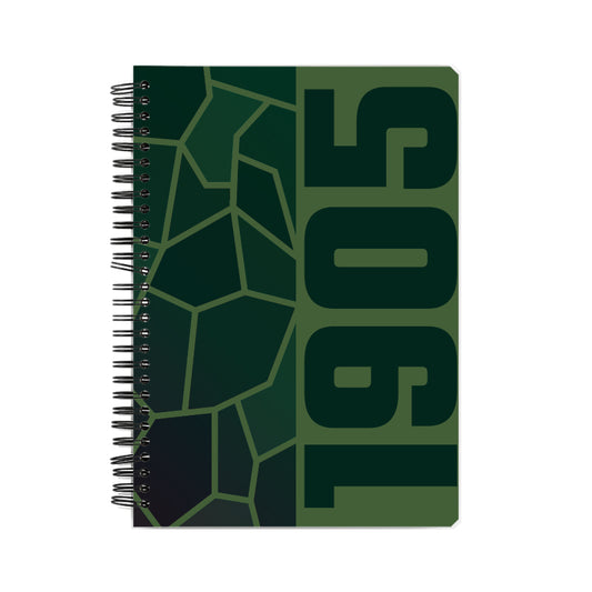 1905 Year Notebook (Olive Green, A5 Size, 100 Pages, Ruled)